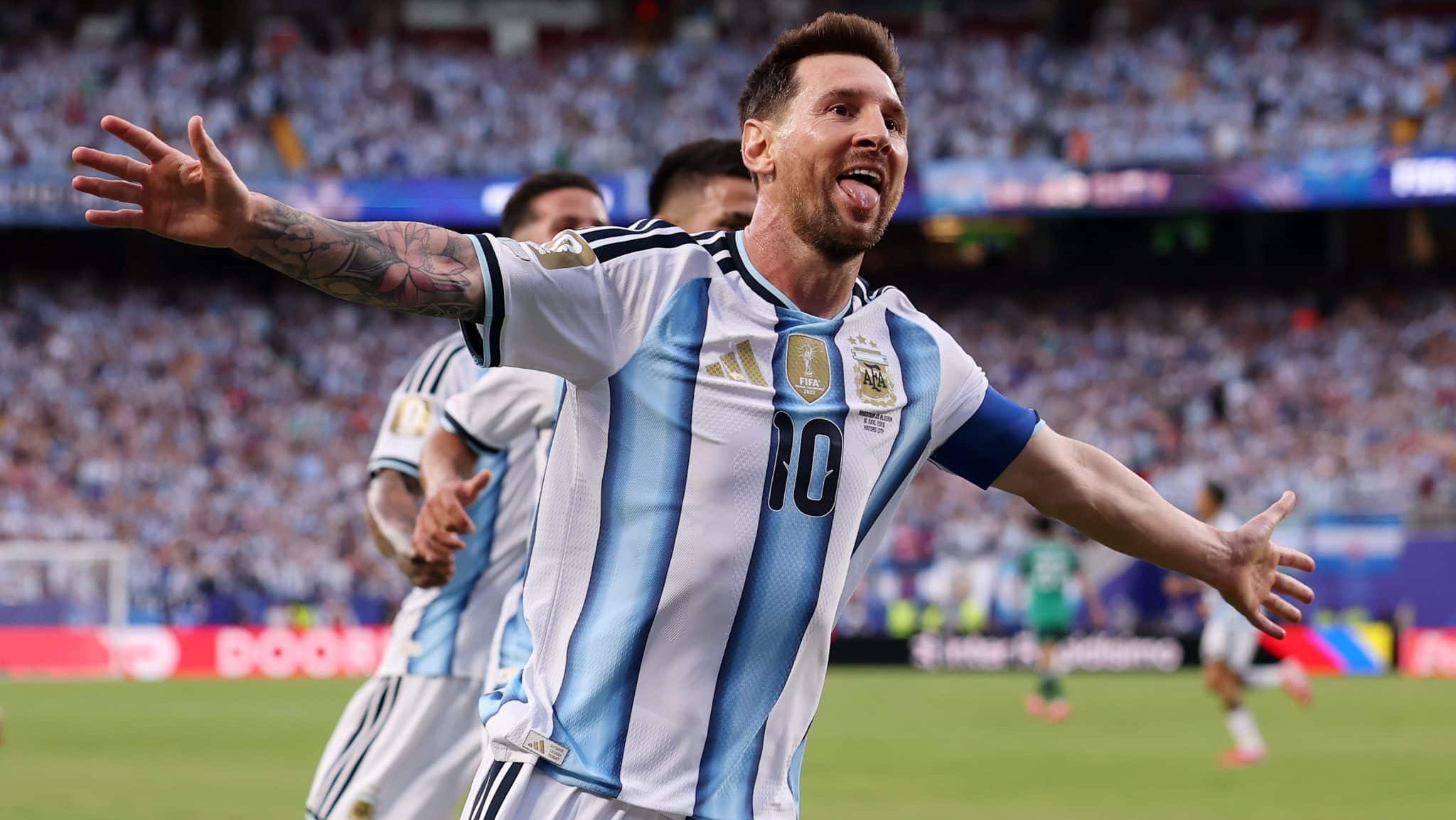 Lionel Messi em ação pela Argentina
